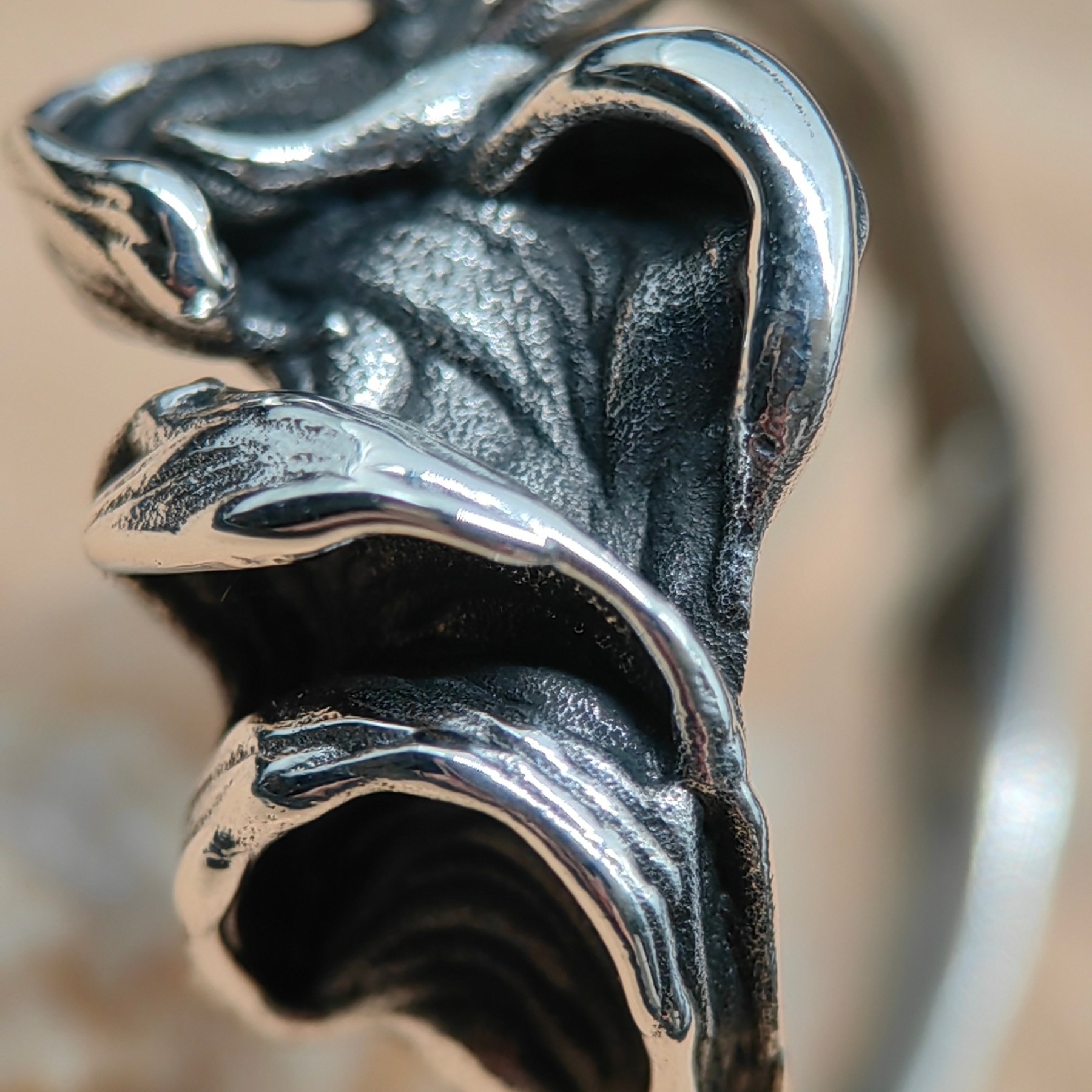 Statement Organic Silver Ring Patinated • Size 60 • Unique 1/1 Statement Organic Silver Ring Patinated • Size 60 • Unique 1/1