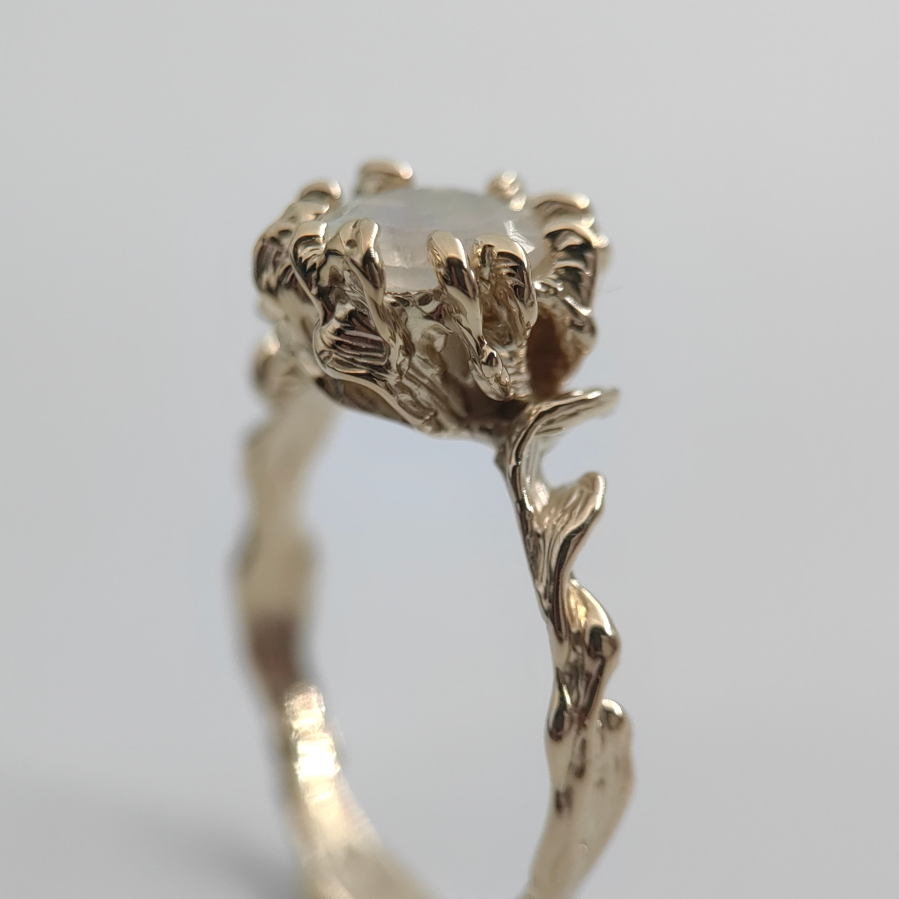 Engagement Moonstone Gold Ring • Size 63 • Unique 1/1 Engagement Moonstone Gold Ring • Size 63 • Unique 1/1