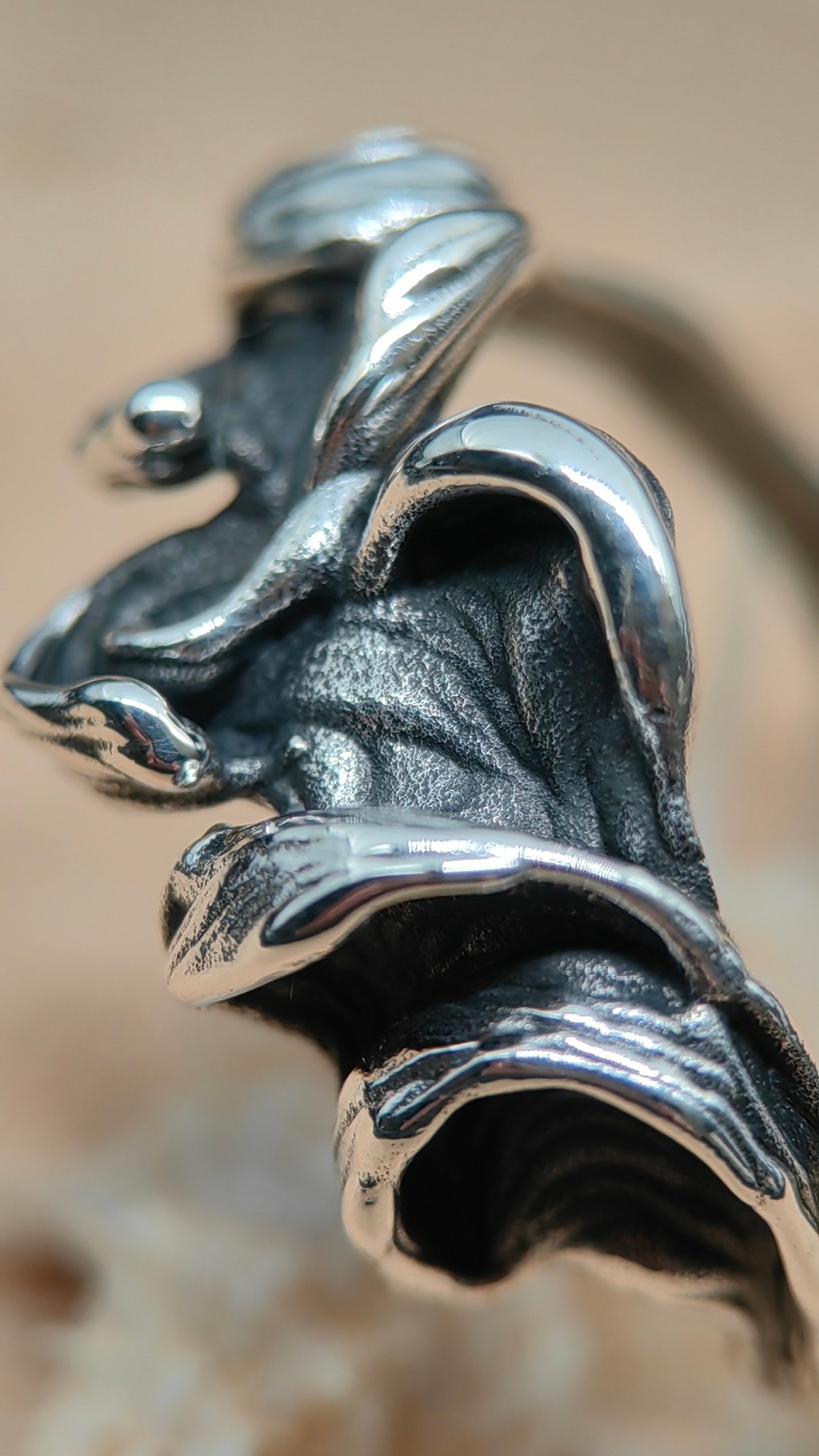 Statement Organic Silver Ring Patinated • Size 60 • Unique 1/1 Statement Organic Silver Ring Patinated • Size 60 • Unique 1/1