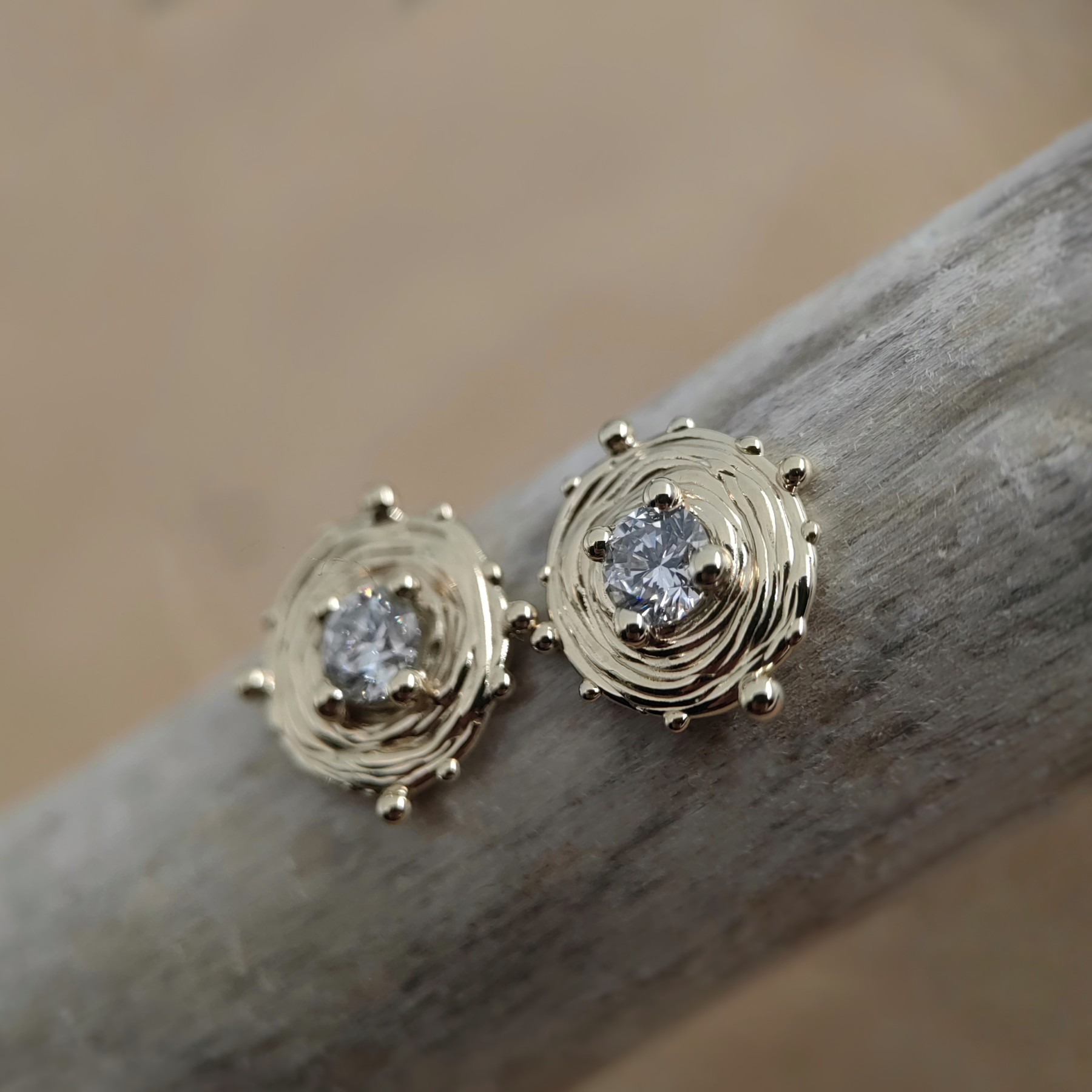 Stud 0.25ct White Diamond Gold Earrings • Unique 1/1 Stud 0.25ct White Diamond Gold Earrings • Unique 1/1