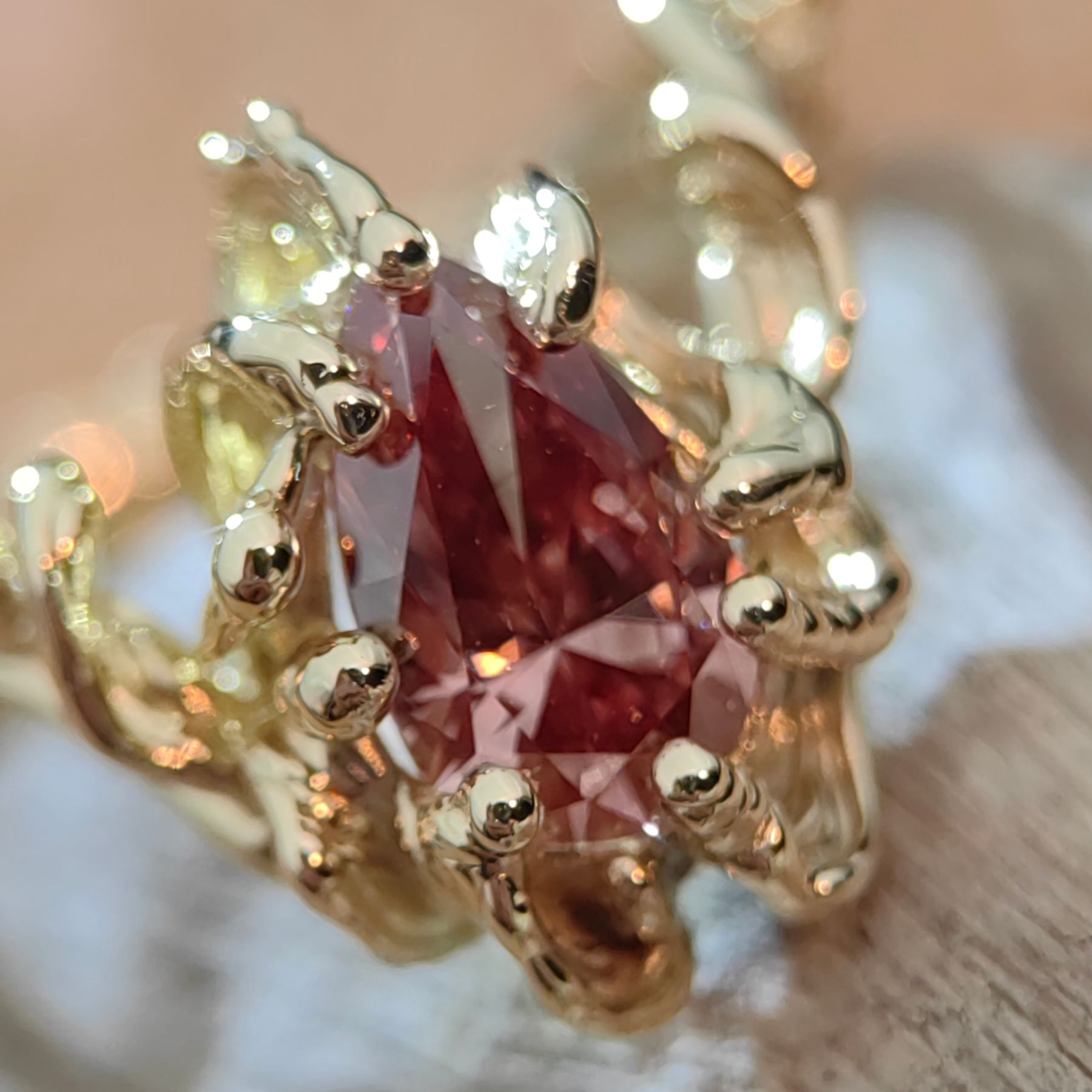 Engagement 1.13ct Rose Diamond Handcrafted Gold Ring • Size 60 • Unique 1/1