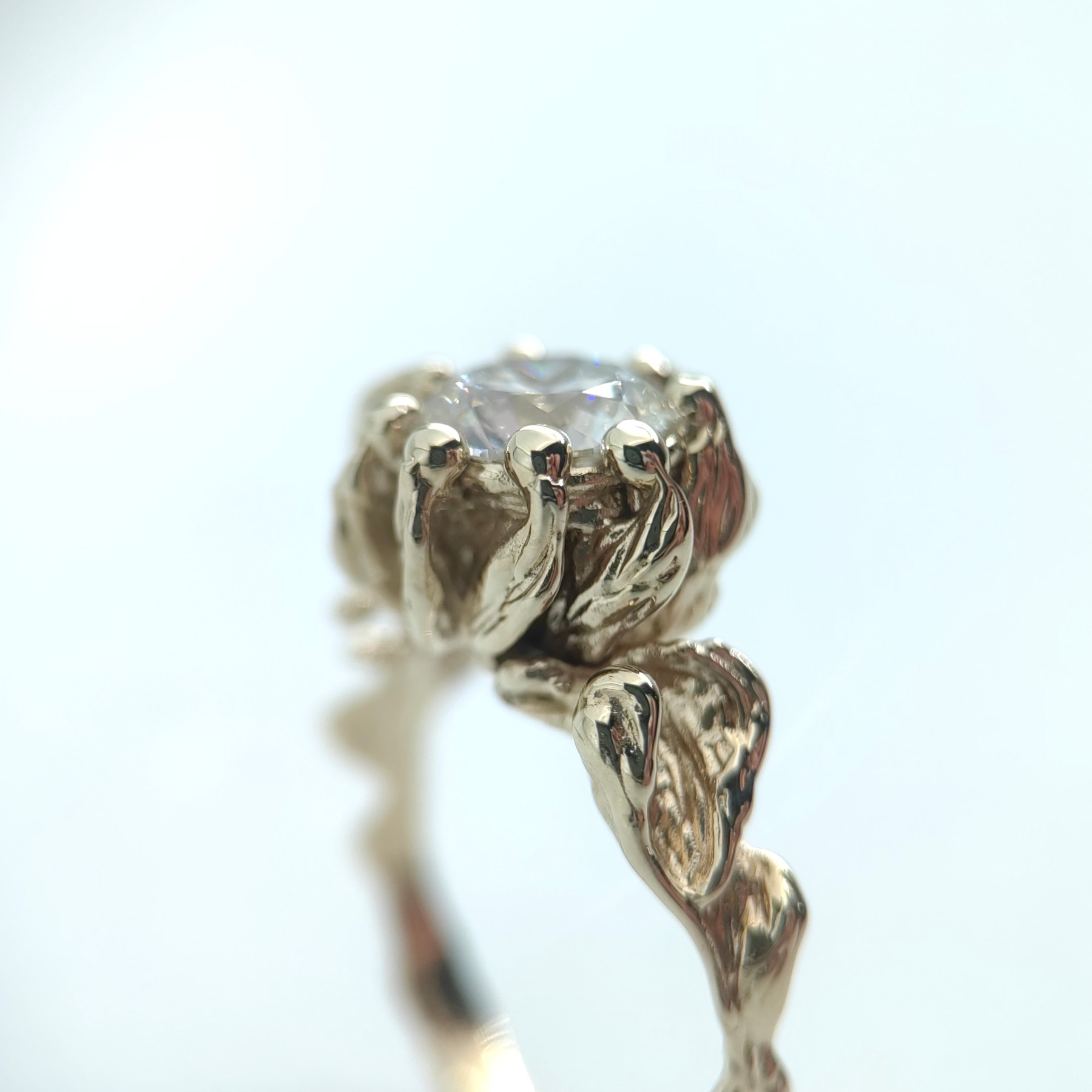 Engagement 2.56ct White Diamond Organic Shape Gold Ring • Size 59 • Unique 1/1 Engagement 2.56ct White Diamond Organic Shape Gold Ring • Size 59 • Unique 1/1
