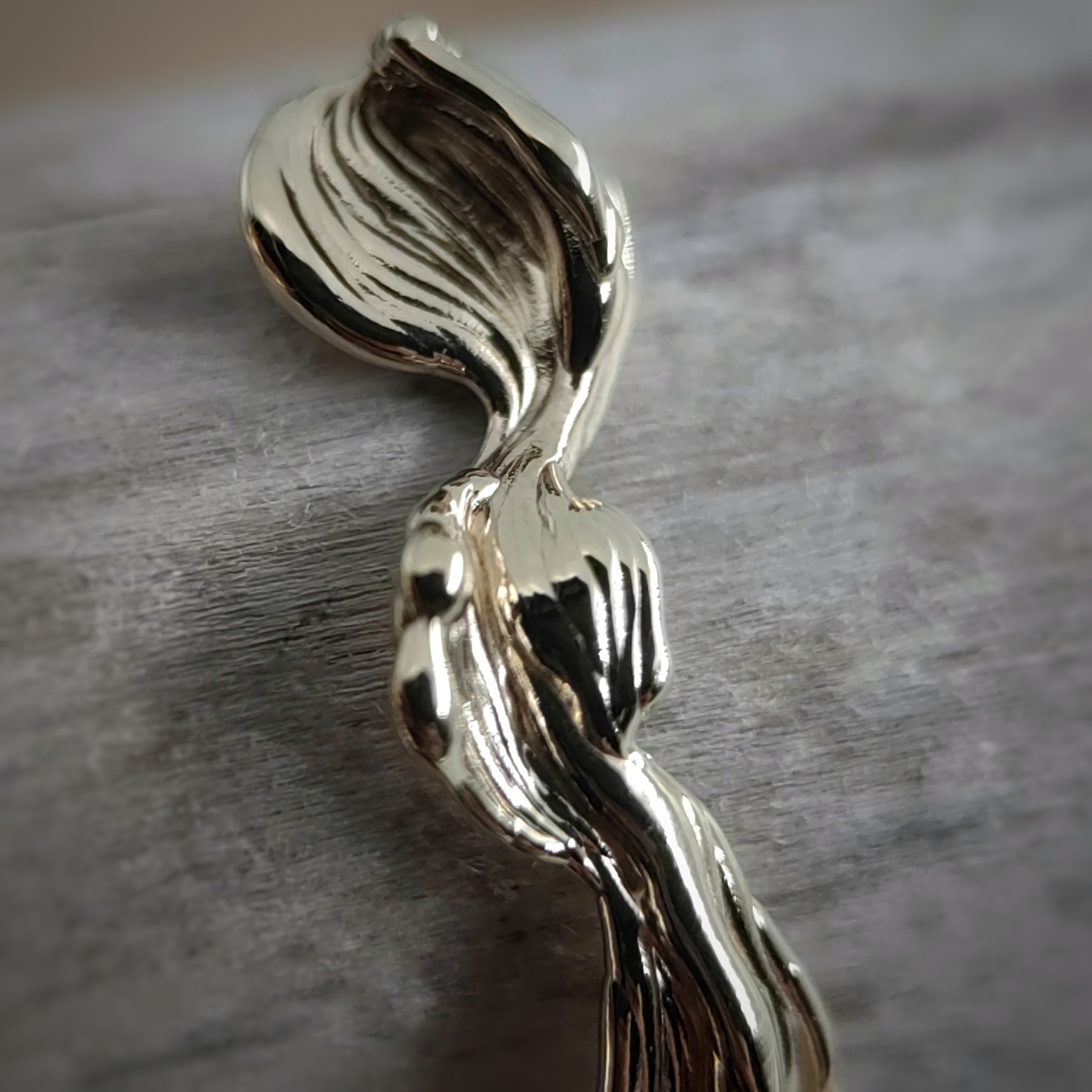 Stud Long Organic Gold Earrings • Unique 1/1