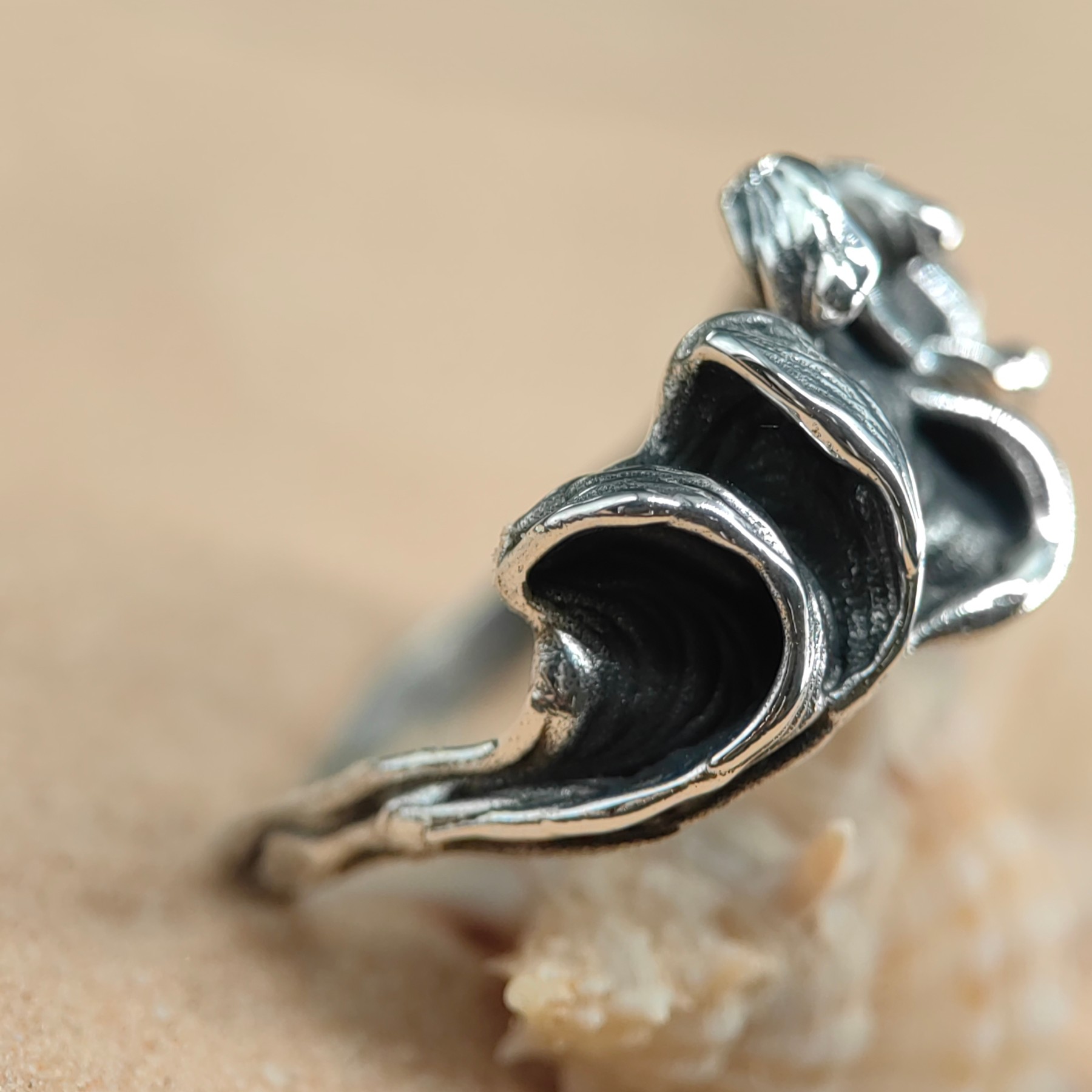 Statement Organic Silver Ring Patinated • Size 60 • Unique 1/1 Statement Organic Silver Ring Patinated • Size 60 • Unique 1/1