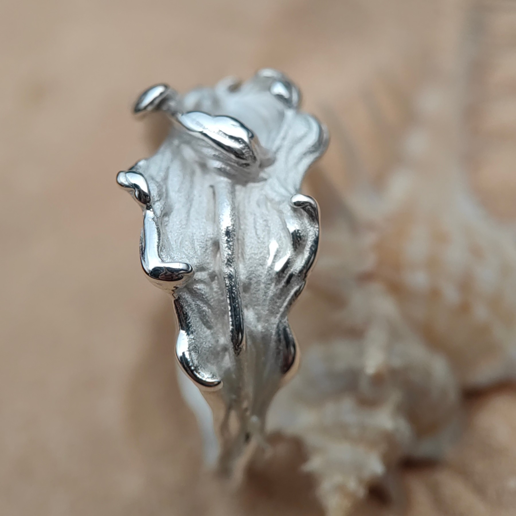 Statement Sculptural Organic Silver Band Ring • Size 52 • Unique 1/1 Statement Sculptural Organic Silver Band Ring • Size 52 • Unique 1/1