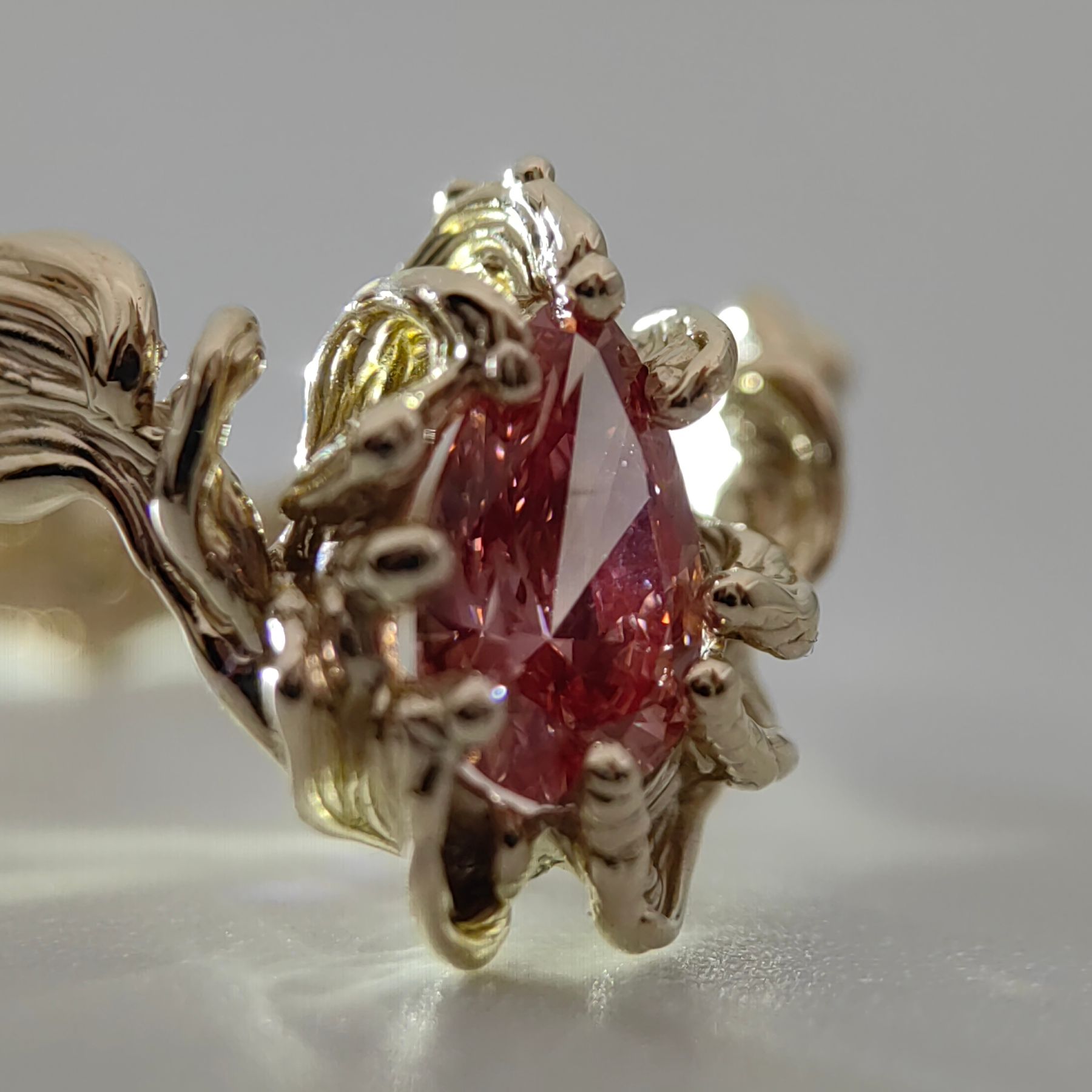 Engagement 1.13ct Rose Diamond Handcrafted Gold Ring • Size 60 • Unique 1/1