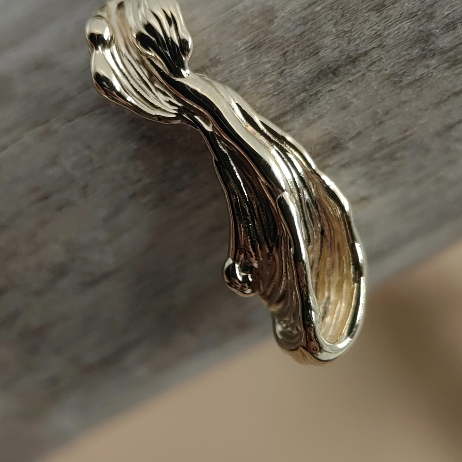 Stud Long Organic Gold Earrings • Unique 1/1