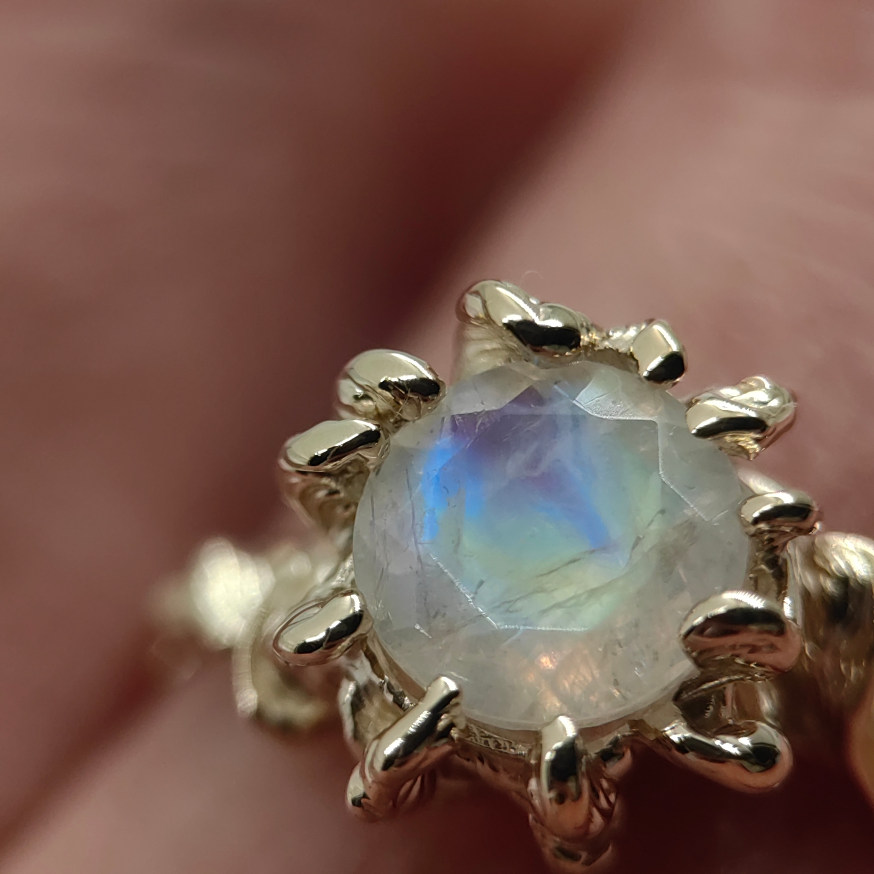 Engagement Moonstone Gold Ring • Size 63 • Unique 1/1