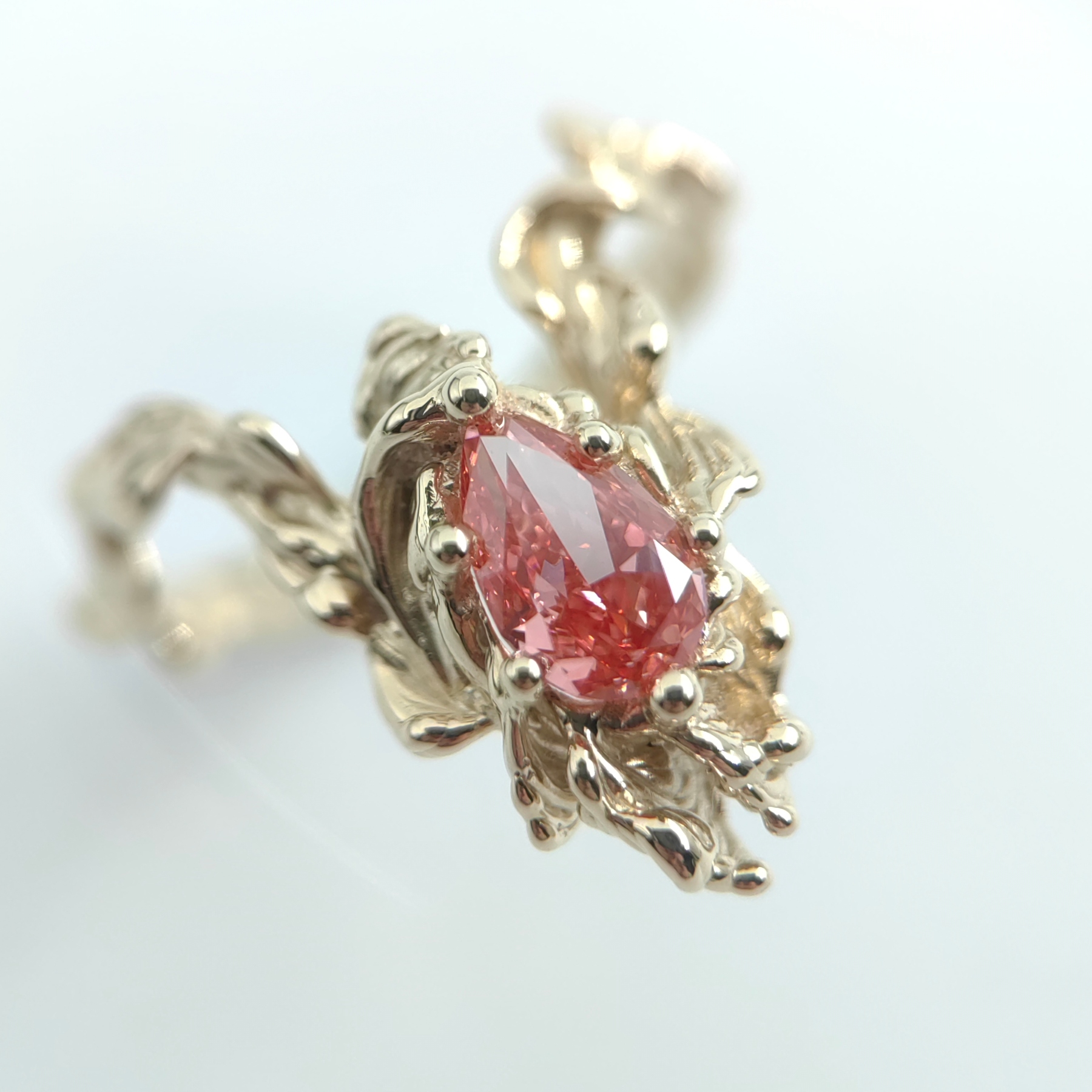 Engagement 1.12ct Pink Diamond Statement Gold Ring • Size 59 • Unique 1/1 Engagement 1.12ct Pink Diamond Statement Gold Ring • Size 59 • Unique 1/1